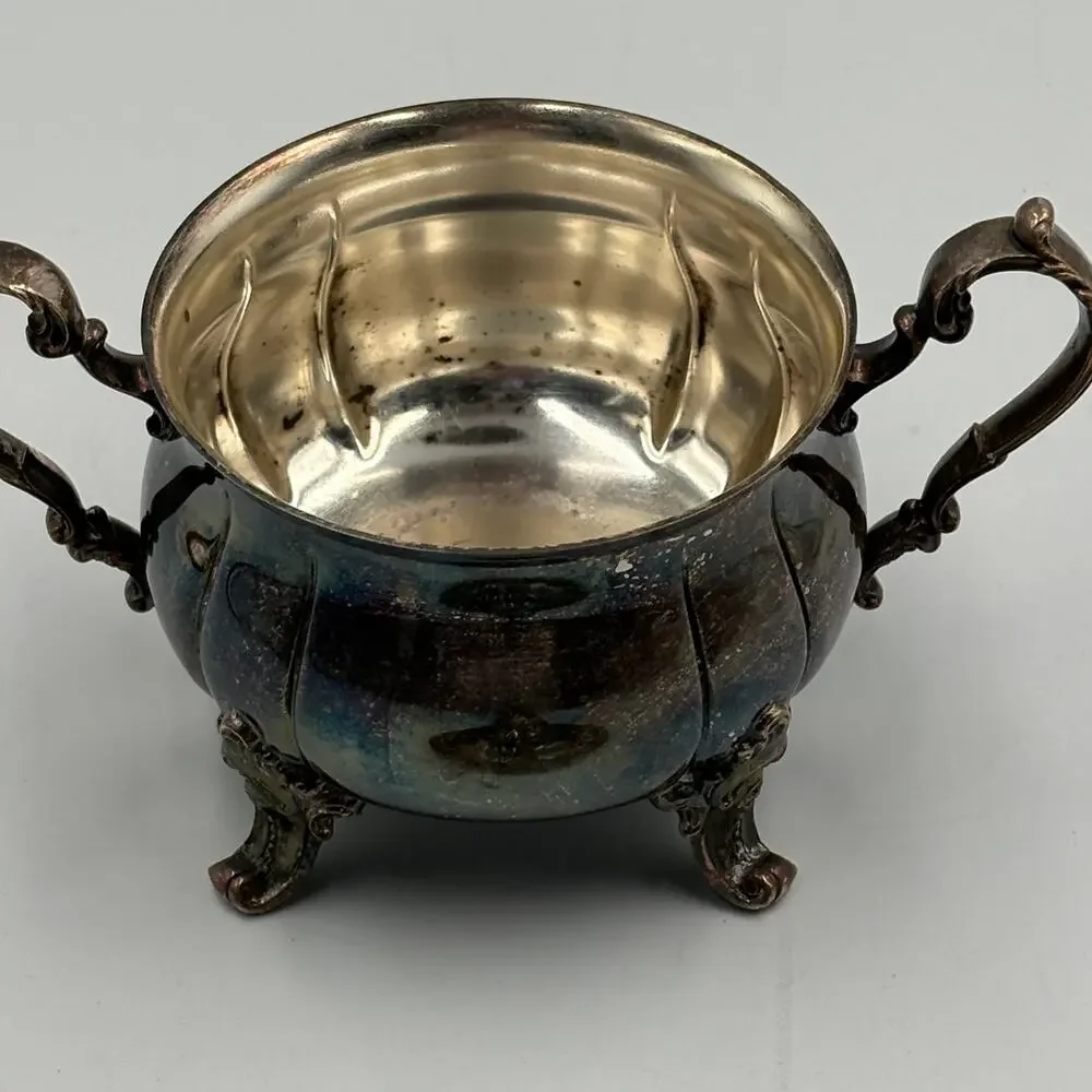 Vintage Silverplate Newport Covered Sugar Bowl Double Handled W Lid